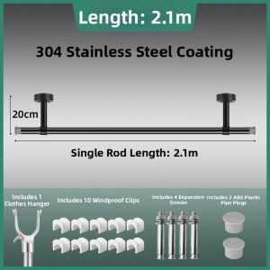 Balcony Ceiling Mounted 304 Stainless Steel Drying Pole