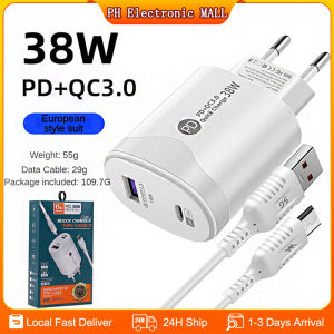 American Standard PD38w Power3.0 Fast Charging Adapter With Usb Type C Cable Ports Us Type-C Head Android Double Data Smart Phone Direct Line