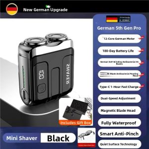 MONLEYTA | Portable Mini Electric Shaver For Men Waterproof Shaving Razor No Black Points Left German Small Cannon New 2025 Model