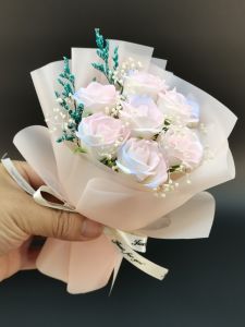 Mini Bouquet Artificial Roses Eternal Flowers Soap Flowers Decorative Graduation Gift Elegant Handmade Craft