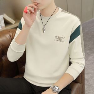 HENGYUANXIANG | Casual Long Sleeve Round Neck Sweatshirt Trendy Streetwear For Young Men Spring Autumn New Arrival Comfortable Breathable Cotton Polyester Blend