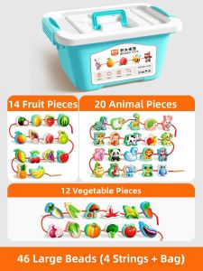 TONGMUXING | Montessori Early Education Fine Motor Skills Bead Threading Toy