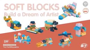 Wonderful Toys Baby Big Soft Building Blocks Toys Teethers Rubber Large Bricks Set for Kids Early Educational
