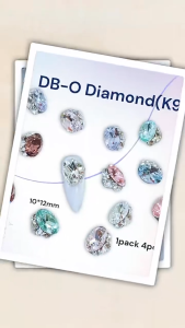 DB-O K9 Super Shiny Oval Shape Diamond Cluster for Nails 10*12mm 1pack 4pcs Rhinestones 椭圆形鹅蛋堆钻 美甲钻石饰品 成品手工美甲超闪钻石