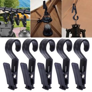 คลิปเต็นท์แคมปิ้งสารพัดประโยชน์8/10ชิ้นพร้อมตะขอคาราบิเนอร์กระโจมแคมป์กลางแจ้งกันลมคลิปยึดเครื่องมือ EDC เอาชีวิตรอดกลางแจ้ง