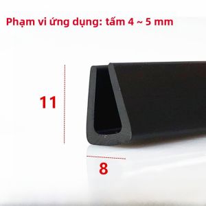 Rubber Edge Protection Strip U-Shaped Rubber Anti-Collision Card Slot Steel Plate Glass Embedded Sealing Strip Edge Guard