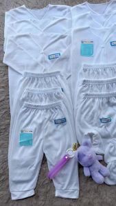 22pcs Paket Premium Perlengkapan Baju Bayi Baru Lahir & Newborn Celana Bayi Kado Seri Putih Aqiqah SNI