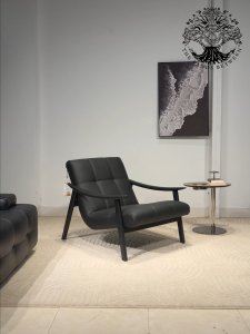 Ghế thư dãn FYNN Armchair MINOTTI chân gỗ bọc da nhập khẩu ghế lười đọc sách WABI-SABI Indochine