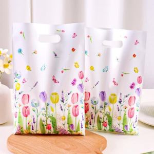 10/20/50pcs Handbag Candy Bags Wildflowers Tulip Spring Gift Packaging Bags MotherS Day Birthday Party Supplies 
