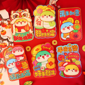 Mini Cute 3D Lucky Money Envelope Festive Gift Bags New Year Celebration Red Packets Cartoon Style Wedding Supplies