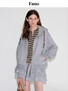 fano studios | Áo Khoác Hoodie Dây Xoắn Phong Cách Thể Thao Học Đường Nữ