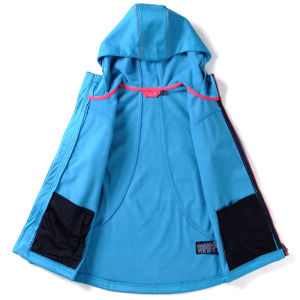 Crivit Girls Outdoor Soft Shell Jacket Fleece Lined Hooded Coat Spring Autumn Warm Windproof Breathable Waterproof for Hiking Camping Traveling