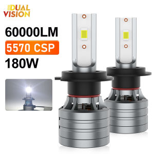 2PCS H7 LED Headlights H4 H1 9006 HB3 H11 9005 HB4 9012 Super Bright 5570 CSP Chips High Low Beam Auto Fog Light 6000K White 12V