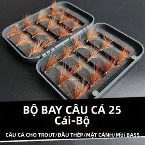 25 Con Câu Cá Bay Bộ Nhân Tạo Có Cánh Nai Sừng Tấm Caddis Mồi Cho Cá Hồi Bass Khô Bay Nymphs Bộ Đại Dương Dòng Sông Câu Cá