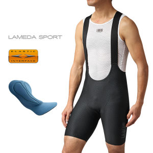 Lameda Mens Cycling Bib Shorts with Elastic Interface Padded Professional Bicycle Short Pants Breathable MTB Bike Clothing Summer Sports Shorts