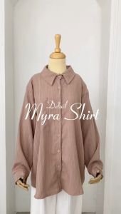 MYRA SHIRT - FLOTTILICIOUS / KEMEJA WANITA / BAJU MURAH / FASHION OUTFIT / HIJAB OOTD / KOREAN STYLE / BAHAN LADY CRUSH