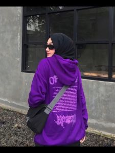 Hoodie Pria Wanita Oversize Dengan Desain Keren Bahan Katun tebal