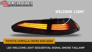 TOYOTA COROLLA CROSS 2021-2024 LED LIGHT BAR SEQUENTIAL SIGNAL WELCOME LIGHT TAILLAMP (SMOKE/RED LIGHT BAR)