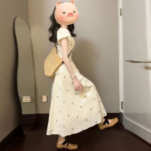 CHANGTONG | Dopamine French Beautiful Waist-Cinching Dress