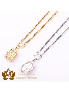 Titanium Steel Necklace Buddha Pendant Multi-Hanging Universal Chain Silver Gold Single Double Triple Five Couples Fashion Jewelry