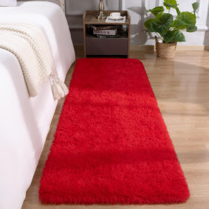 VIKAMA Long Plush Runner Rug Super Soft Fluffy Bedroom Dorm Bedside Carpet Living Room Hallway Mat Home Decoration