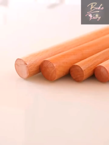 TLE Kitchen Wooden Round Shaped Flour Dough Rolling Pin Roller Stick 30cm Length Wooden Rolling Pin for Baking Pizza making Professional Dough Roller Rolling Pins Wood Beech Wood for Baking Pizza Clay pasta Cookies Rolling Pin