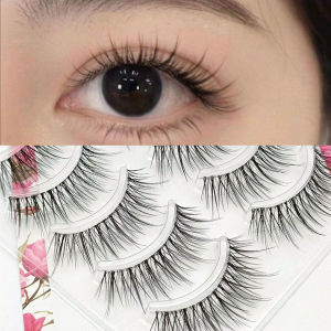 ขนตาปลอมขนตาปลอมเส้นเครื่องสำอางแต่งขนตานางฟ้าธรรมชาติยาวและเรียว5คู่