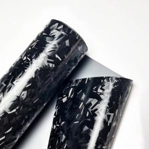 Premium PET Black Forged Carbon Fiber Vinyl Wrap Film With Air Release Self Adhesive Car Wrapping Motorcycle DIY Decal Sticker