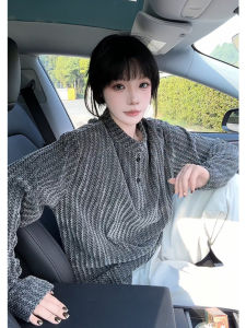 เสื้อฮู้ดแขนยาวทรงหลวมสไตล์ฮ่องกงสำหรับผู้ชายในฤดูใบไม้ร่วง เสื้อเชิ้ตคอกลมลายกระดูกปลา CleanFit แฟชั่น