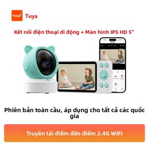 Máy Theo Dõi Trẻ Em Không Dây 5 Inch Với WiFi Phát Hiện Chuyển Động Tầm Nhìn Ban Đêm Âm Thanh Hai Chiều Điều Khiển Từ Xa Qua Ứng Dụng Camera An Ninh HD 1080P