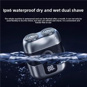 MONLEYTA | Portable Electric Shaver For Men German Precision Miniature No Black Points Left Behind Double Blade Head Waterproof Rechargeable