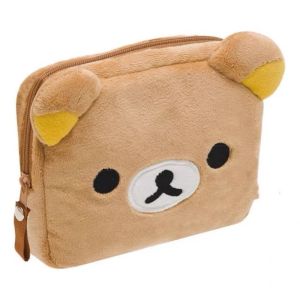 New Rilakkuma Cute Makeup Organizer Storage Bag Cartoon Bear Plush Multi Case Kawaii Cosmetic Bags Vanity Beauty Case