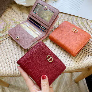 Original Design Soft Leather Wallet for Women Student Version Korean Style Short Wallet Pure Color Youth Suitable Handbag
