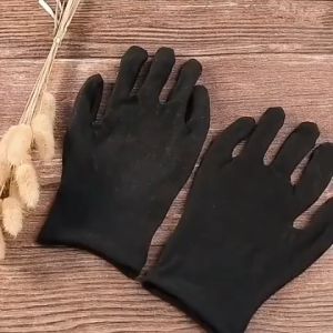 1 Pair Jewelry Gloves Black Etiquette Thin Gloves Breathable Anti-Sweat Glove Full Finger Watch Jewelry Inspection Work Gloves Waiters Serving Dancing Jewelry Care Performance Glove