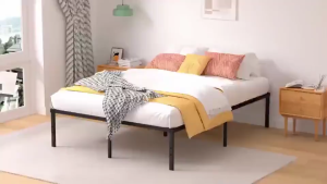 NipaHaven Iron Bed Frame Metal Bed Single/Queen/King High Load Bearing Minimalist Bedroom Furniture Sturdy Bed Bed Frame Queen Size Floating Bed Frame