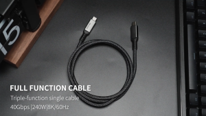 MeeGoo 240w Fast Charging Nylon PD Type C To Type C Charging Cable For Phone Supports video and audio transmission
