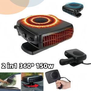 Portable 12V 24V Car Heater Fan Dual Function Defroster Demister Cooler Windshield Frost Fog Remover All Season Auto Accessories