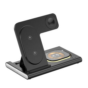 Foldable Fast Wireless Charger Stand For iPhone1615 14 13 12 Pro Max 11 Apple Watch9 8 7 6 Airpods 3 in 1 Charging Dock Station For Samsung
