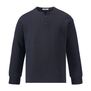 Enjeolon | Heavyweight Henley Long Sleeve Drop Shoulder T-Shirt