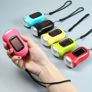 Đèn Pin Năng Lượng Mặt Trời Quay Tay Đèn Pin LED Đèn Pin Khẩn Cấp Du Lịch Ngoài Trời