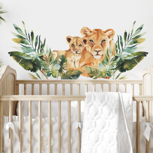 1PCS Forest King Tiger Children Bedroom Living Room Home Decoration Wall Stickers Self-adhesive PVC Material