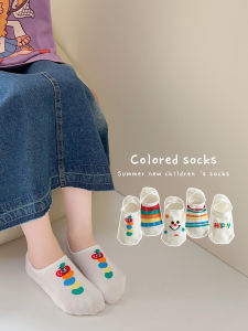 Childrens Boat Socks Summer Thin Pure Cotton Invisible Breathable Korean Style Rainbow Trendy Socks for Boys And Girls