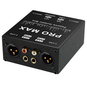 Professional Audio Isolator Noise Reduction DI Box 6.35 to XLR Stereo Noise Eliminator for Live Streaming Guitar Sound Card