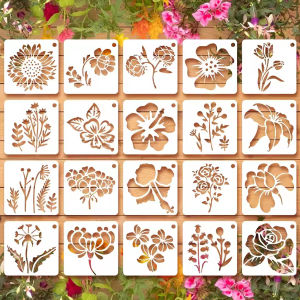 20Pcs/Set Flowers Craft DIY Layering Stencils Practical Wall Painting Scrapbook Coloring Embossing Album Decorative Art Template