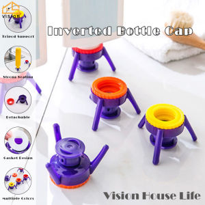 Vision 6ชิ้นฝาขวดกลับด้านที่ตั้งขวดอเนกประสงค์ Botol Flip กลับหัวเอาทุกหยดจากโลชั่นแชมพูคอนไดน์ชูดล้างขวดระดับพรีเมียมด้วย 6ชิ้นฝาขวดเป็นวัตถุประสงค์ในการให้ขวดกลับด้วย