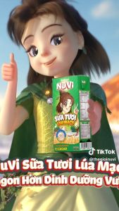 Thùng 48 Hộp NuVi Sữa Tươi Lúa Mạch Vị Cacao 180ml  - Thương Hiệu NUTIFOOD