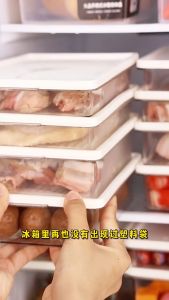 Nipiin Kitchen Refrigerator Sealed Container Transparent Stackable Storage Box Home Kitchen Meat Seafood Fruit Food-Grade Preservation Box