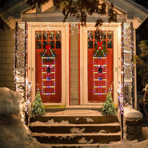 Christmas LED Ladder Light Strip Christmas Fairy Light USB Powered 8 Lighting Modes Climbing Santa Claus Christmas Tree
