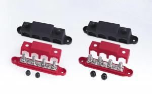 Khối Phân Phối Điện Thanh Đồng 12V 250A Cho Xe Biển 4 Cực Đầu Nối Ắc Quy Đồng M8 M10 Dùng Cho Ô Tô Thuyền RV Xe Tải