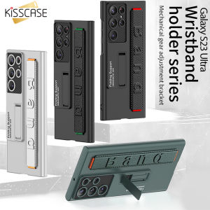 KISSCASE Ốp Giữ Dây Đeo Cổ Tay Đàn Hồi Cho Samsung S23Ultra 5G Điều Chỉnh Khung Giá Đỡ Bảo Vệ Công Sở Cho Galaxy S23 Ultra S23 + S23Plus S22 Ultra Plus Ốp Sang Trọng